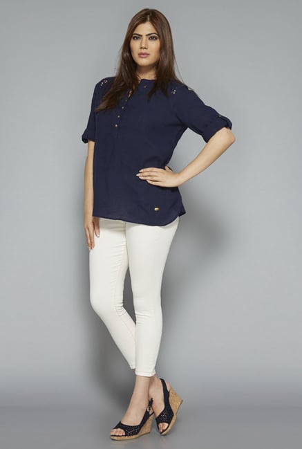 Gia by Westside Off White Solid Jeggings Gia by Westside Off White Solid Jeggings