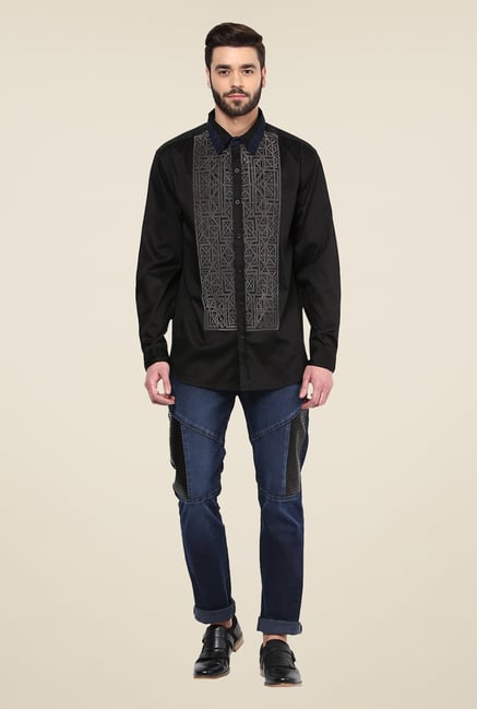 Yepme Black Steve Printed Party Shirt Yepme Black Steve Printed Party Shirt