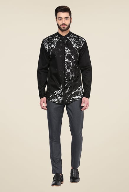Yepme Black Duke Printed Cotton Party Shirt Yepme Black Duke Printed Cotton Party Shirt