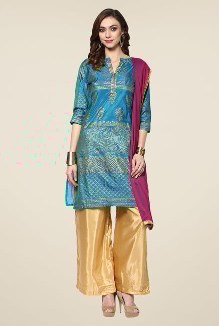 Yepme Blue Mezzy Salwar Suit Set Yepme Blue Mezzy Salwar Suit Set
