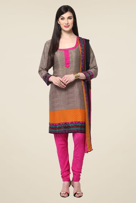 Yepme Hyna Grey & Pink Salwar Suit Set Yepme Hyna Grey & Pink Salwar Suit Set