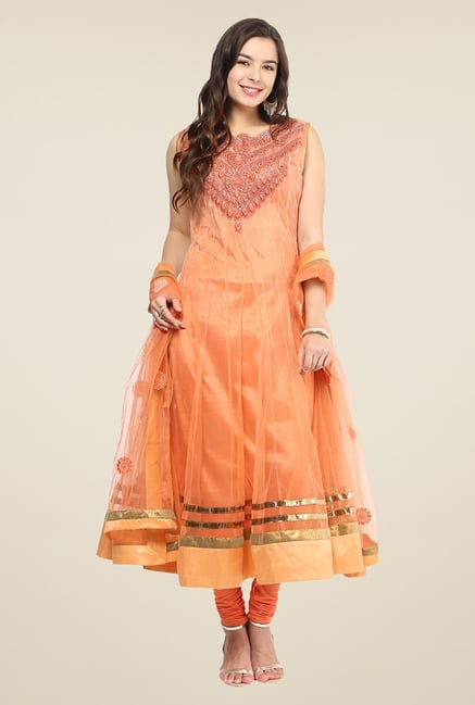 Yepme Mealany Peach Salwar Suit Set Yepme Mealany Peach Salwar Suit Set