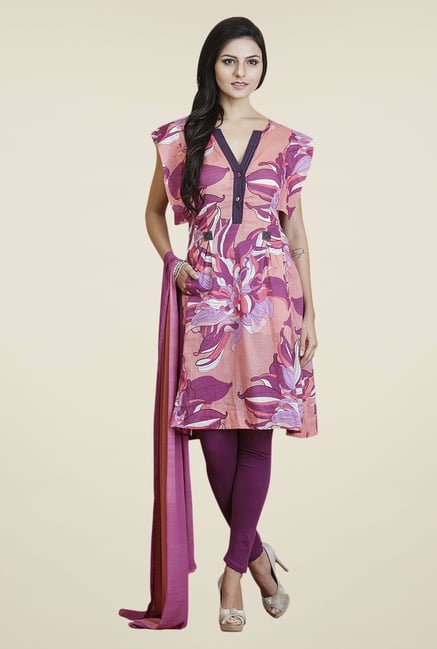 Yepme Purple & Peach Vellina Kurti Set Yepme Purple & Peach Vellina Kurti Set