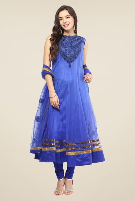 Yepme Mealany Blue Salwar Suit Set Yepme Mealany Blue Salwar Suit Set
