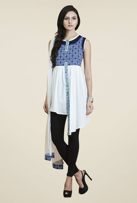 Yepme White & Black Sinrin Kurti Set Yepme White & Black Sinrin Kurti Set