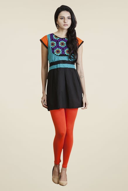 Yepme Black & Turquoise Angelica Kurti Set Yepme Black & Turquoise Angelica Kurti Set
