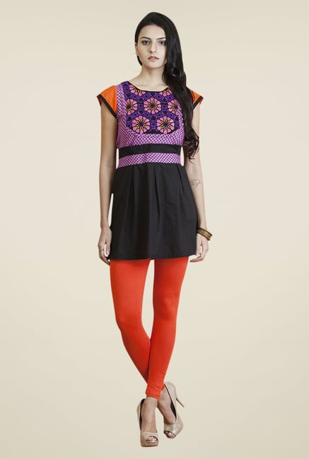 Yepme Black & Purple Angelica Kurti Set Yepme Black & Purple Angelica Kurti Set