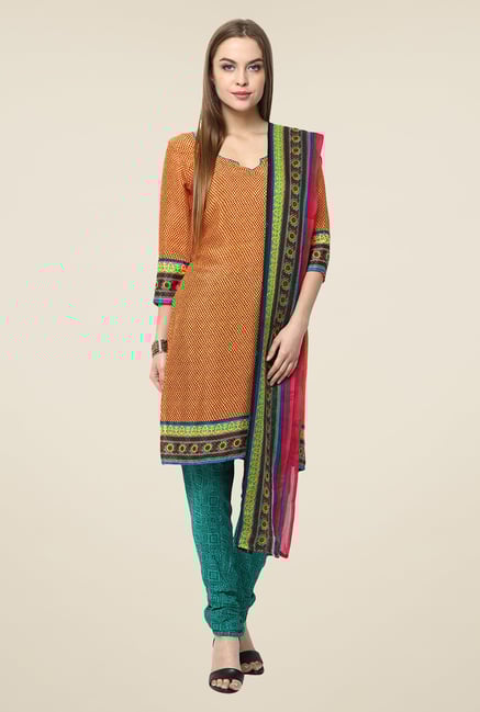 Yepme Hyna Rust & Teal Salwar Suit Set Yepme Hyna Rust & Teal Salwar Suit Set
