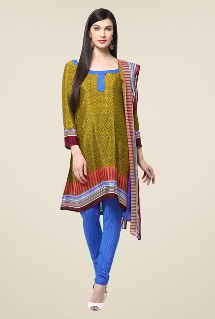 Yepme Hyna Green & Blue Salwar Suit Set Yepme Hyna Green & Blue Salwar Suit Set