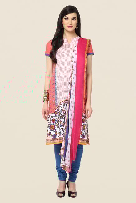 Yepme Pink & Blue Sarikka Salwar Kameez Set Yepme Pink & Blue Sarikka Salwar Kameez Set