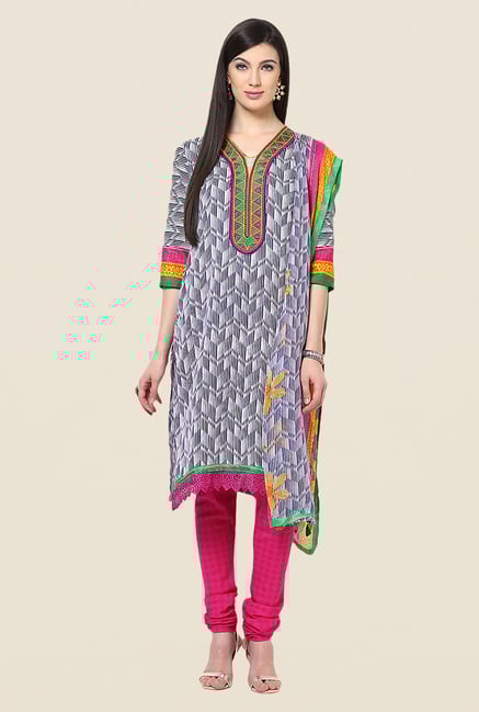 Yepme Grey & Pink Patsy Salwar Kameez Set Yepme Grey & Pink Patsy Salwar Kameez Set