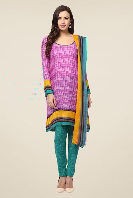 Yepme Hyna Lavender & Teal Salwar Suit Set Yepme Hyna Lavender & Teal Salwar Suit Set