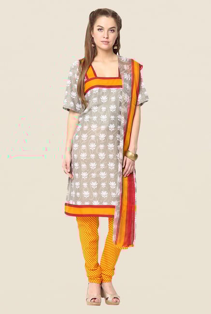 Yepme Grey & Yellow Keto Salwar Kameez Set Yepme Grey & Yellow Keto Salwar Kameez Set
