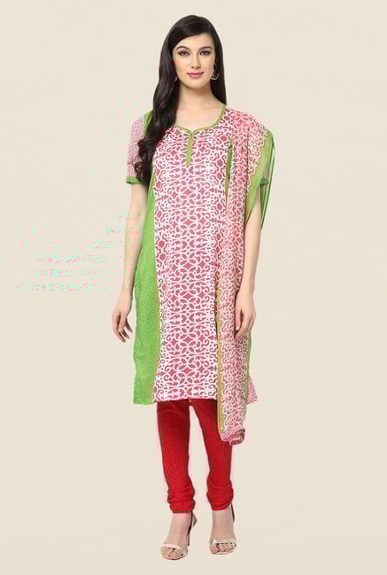 Yepme Pink & Red Keto Salwar Kameez Set Yepme Pink & Red Keto Salwar Kameez Set
