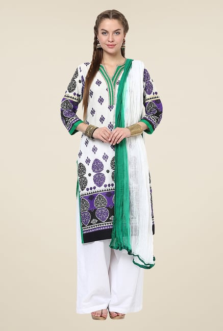 Yepme Off-white & Green Siena Salwar Kameez Set Yepme Off-white & Green Siena Salwar Kameez Set