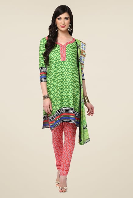 Yepme Green & Peach Densy Salwar Kameez Set Yepme Green & Peach Densy Salwar Kameez Set