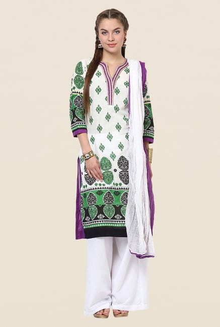 Yepme Off-white & Purple Siena Salwar Kameez Set Yepme Off-white & Purple Siena Salwar Kameez Set