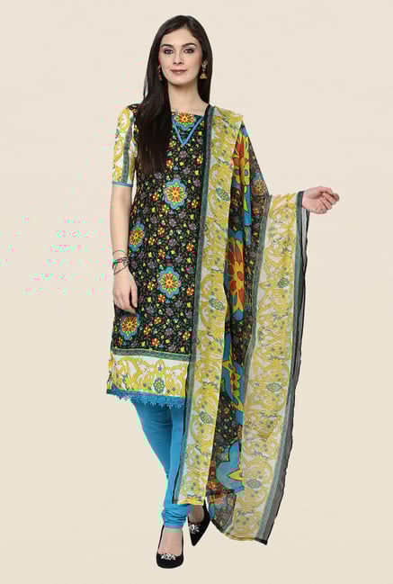 Yepme Lois Blue & Black Salwar Suit Set Yepme Lois Blue & Black Salwar Suit Set