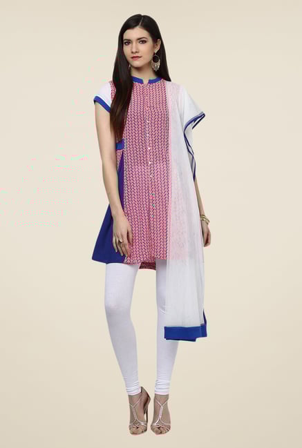 Yepme Zola Pink & Blue Salwar Suit Set Yepme Zola Pink & Blue Salwar Suit Set