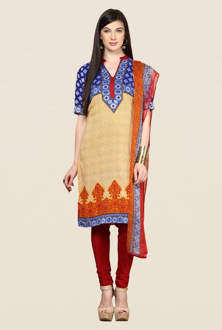 Yepme Blue & Beige Keto Salwar Kameez Set Yepme Blue & Beige Keto Salwar Kameez Set