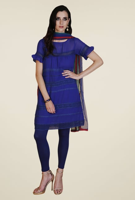 Yepme Royal Blue Zenny Kurti Set Yepme Royal Blue Zenny Kurti Set