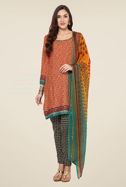Yepme Orange Densy Salwar Suit Set Yepme Orange Densy Salwar Suit Set