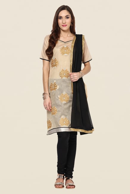 Yepme Beige & Black Alekto Salwar Suit Set Yepme Beige & Black Alekto Salwar Suit Set