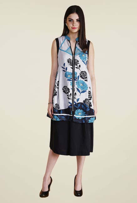 Yepme Blue & Black Turin Kurti Set Yepme Blue & Black Turin Kurti Set
