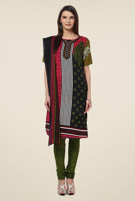 Yepme Priska Pink & Green Salwar Suit Set Yepme Priska Pink & Green Salwar Suit Set