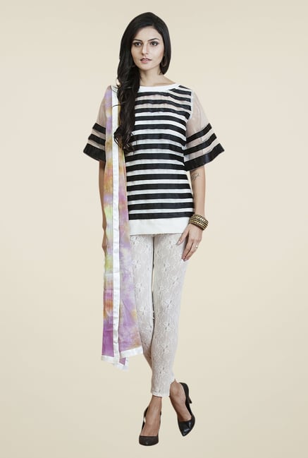Yepme Black & White Adele Kurti Set Yepme Black & White Adele Kurti Set