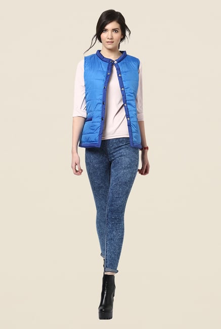 Yepme Blue Jamie Sleeveless Jacket Yepme Blue Jamie Sleeveless Jacket