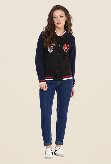 Yepme Black & Blue Cindy Full-sleeved Jacket Yepme Black & Blue Cindy Full-sleeved Jacket