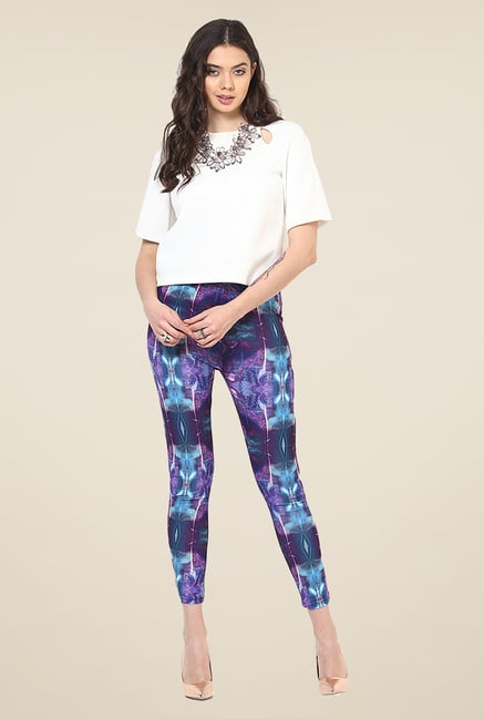 Yepme Ellise Blue & Black Party Leggings Yepme Ellise Blue & Black Party Leggings