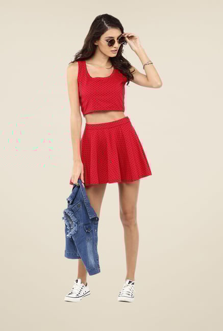 Yepme Red Kerli Crop Top Yepme Red Kerli Crop Top