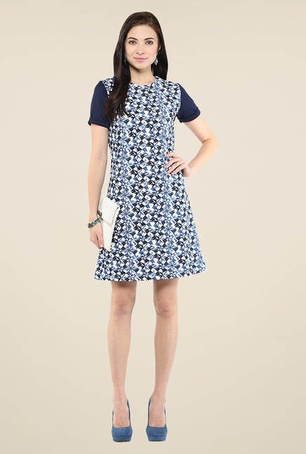 Yepme Blue Printed Shift Dress Yepme Blue Printed Shift Dress