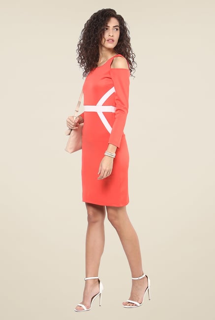 Yepme Coral Cut Out Bodycon Dress Yepme Coral Cut Out Bodycon Dress