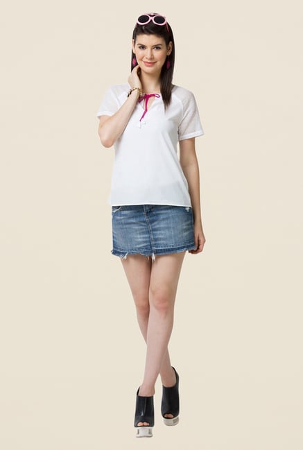 Yepme White Rochella Tie Up Top Yepme White Rochella Tie Up Top
