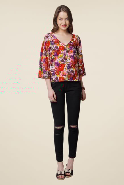 Yepme Multicolor Amicia Floral Print Top Yepme Multicolor Amicia Floral Print Top