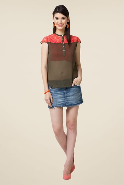 Yepme Olive Sisily Lace Top Yepme Olive Sisily Lace Top