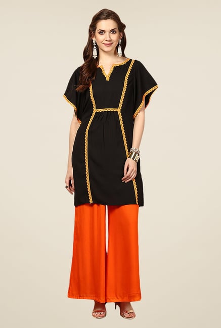 Yepme Black Aimee Kimono Polyester Tunic Yepme Black Aimee Kimono Polyester Tunic