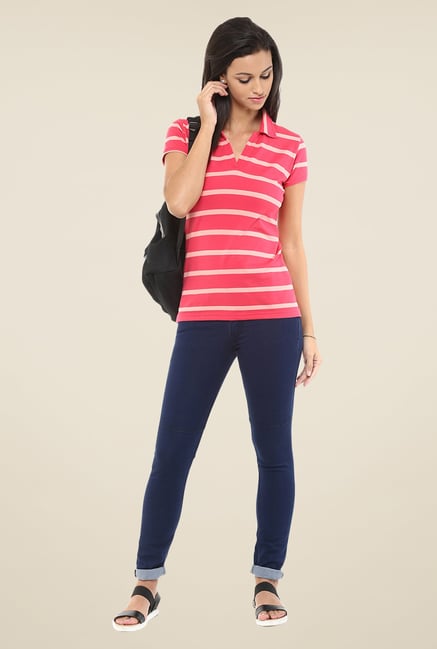 Yepme Pink Perry Polo T Shirt Yepme Pink Perry Polo T Shirt
