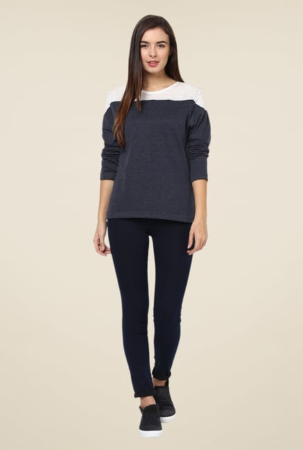 Yepme Grey Louisa Solid Top Yepme Grey Louisa Solid Top