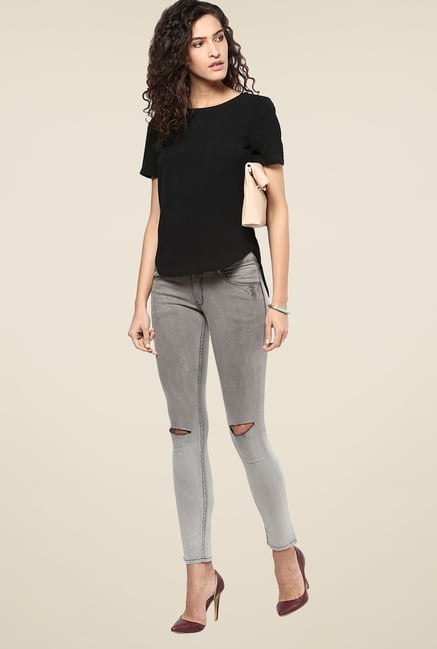 Yepme Grey Erica Slim Fit Denim Jeans Yepme Grey Erica Slim Fit Denim Jeans