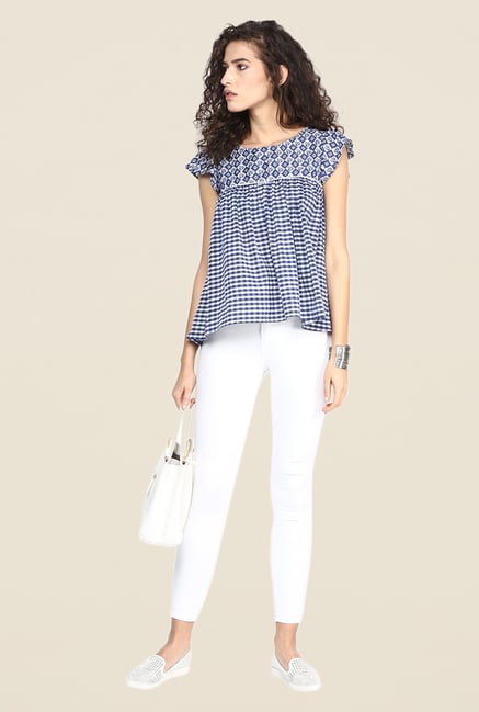 Yepme Blue Printed Top Yepme Blue Printed Top
