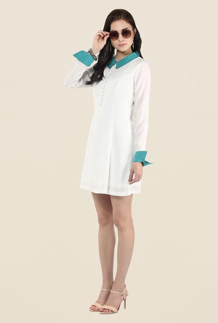 Yepme Ivory Solid Skater Dress Yepme Ivory Solid Skater Dress