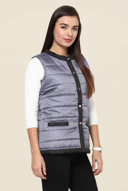 Yepme Grey Jamie Sleeveless Jacket Yepme Grey Jamie Sleeveless Jacket
