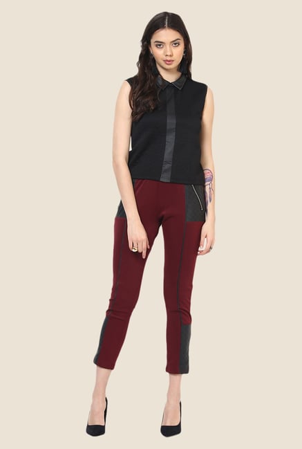 Yepme Nicola Maroon Party Jeggings Yepme Nicola Maroon Party Jeggings