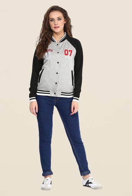 Yepme Grey & Black Cindy Full-sleeved Jacket Yepme Grey & Black Cindy Full-sleeved Jacket