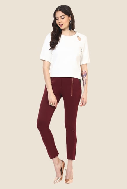 Yepme Emma Maroon Party Jeggings Yepme Emma Maroon Party Jeggings