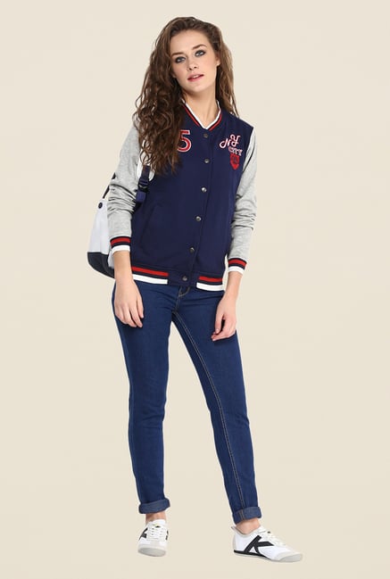 Yepme Navy Elena Full-sleeved Jacket Yepme Navy Elena Full-sleeved Jacket